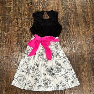 NWT black, white and pink size 4 Eliza J dress